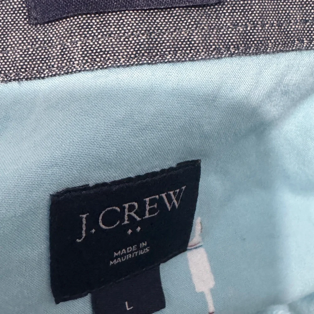 J. Crew Blue Casual Button Down cotton buoy Shirt size large